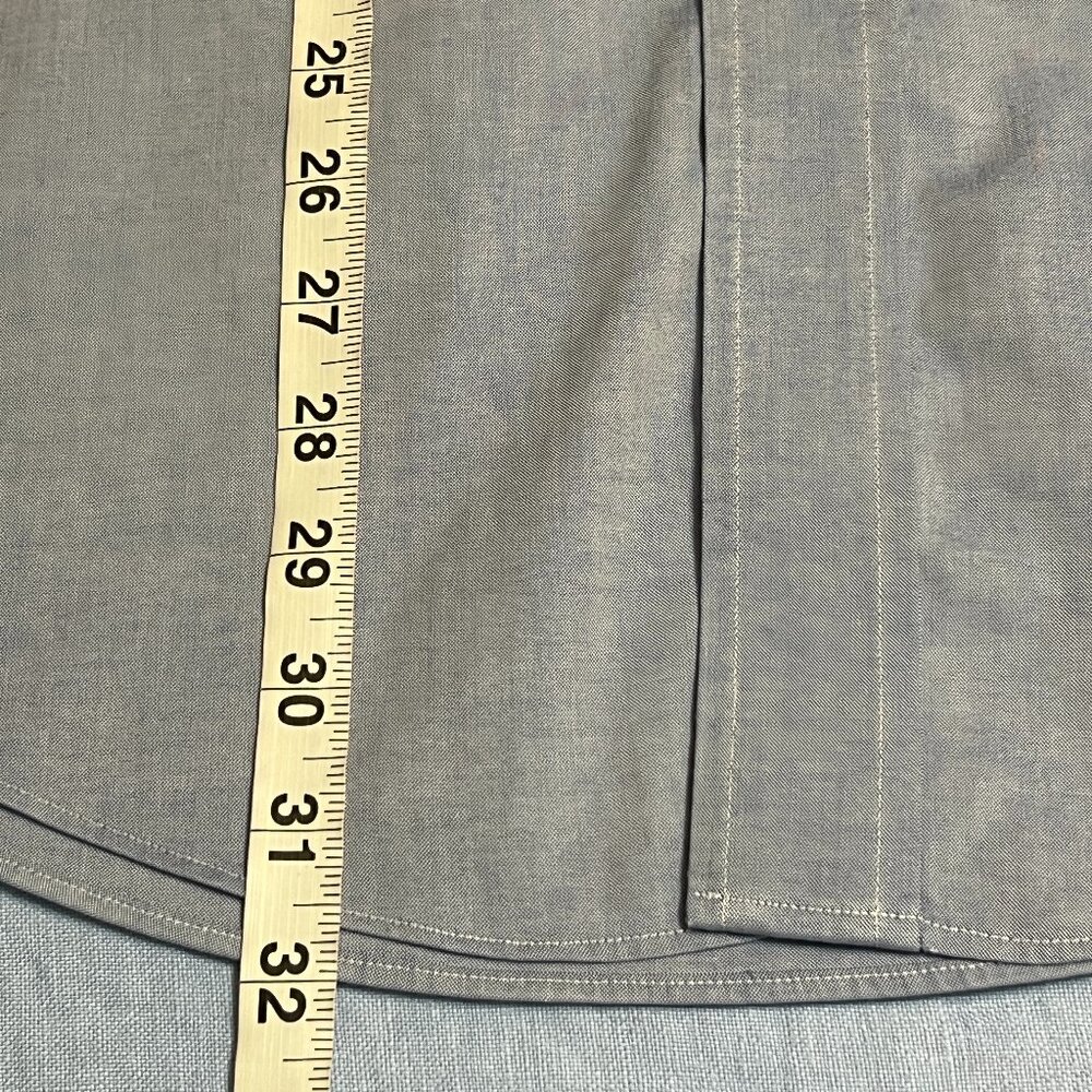 Brooks Brothers 346 Men's Button Up Steel Blue Long Sleeve Size 15.5 Pocket - Picture 6 of 7